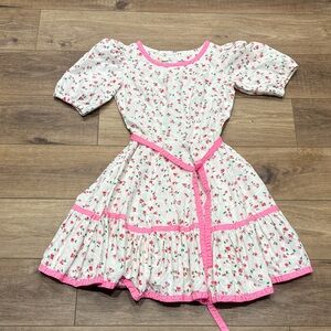 🩷Floral Pink Trim Midi Dress🩷